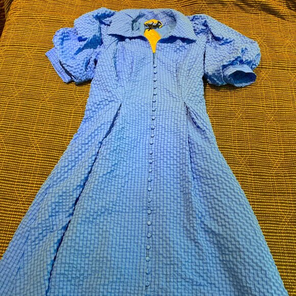 Anthropologie English Factory Puff-Sleeve Shirt Dress M $148 NWT - Picture 4 of 4